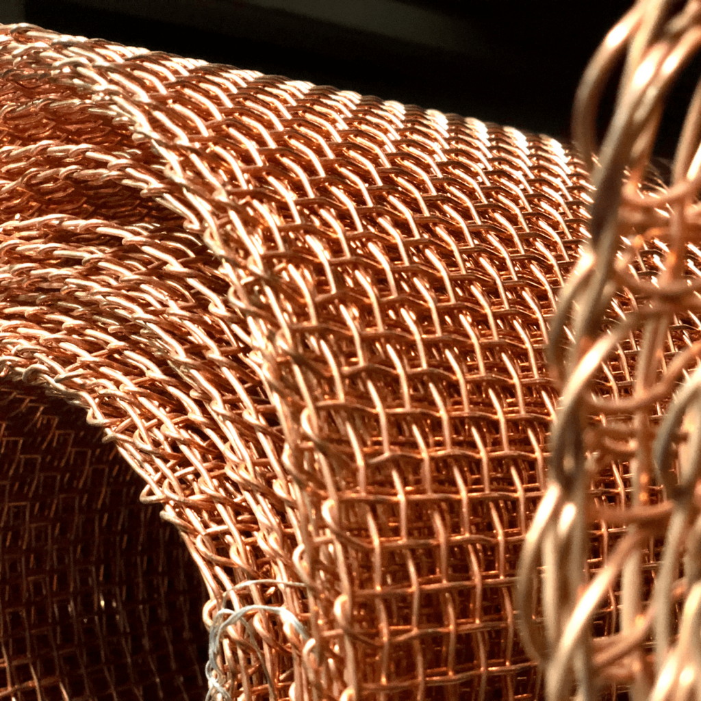 Copper wire mesh up close